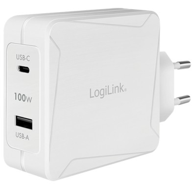 Charger LogiLink 2-Port USB-A/USB-C 100 W White