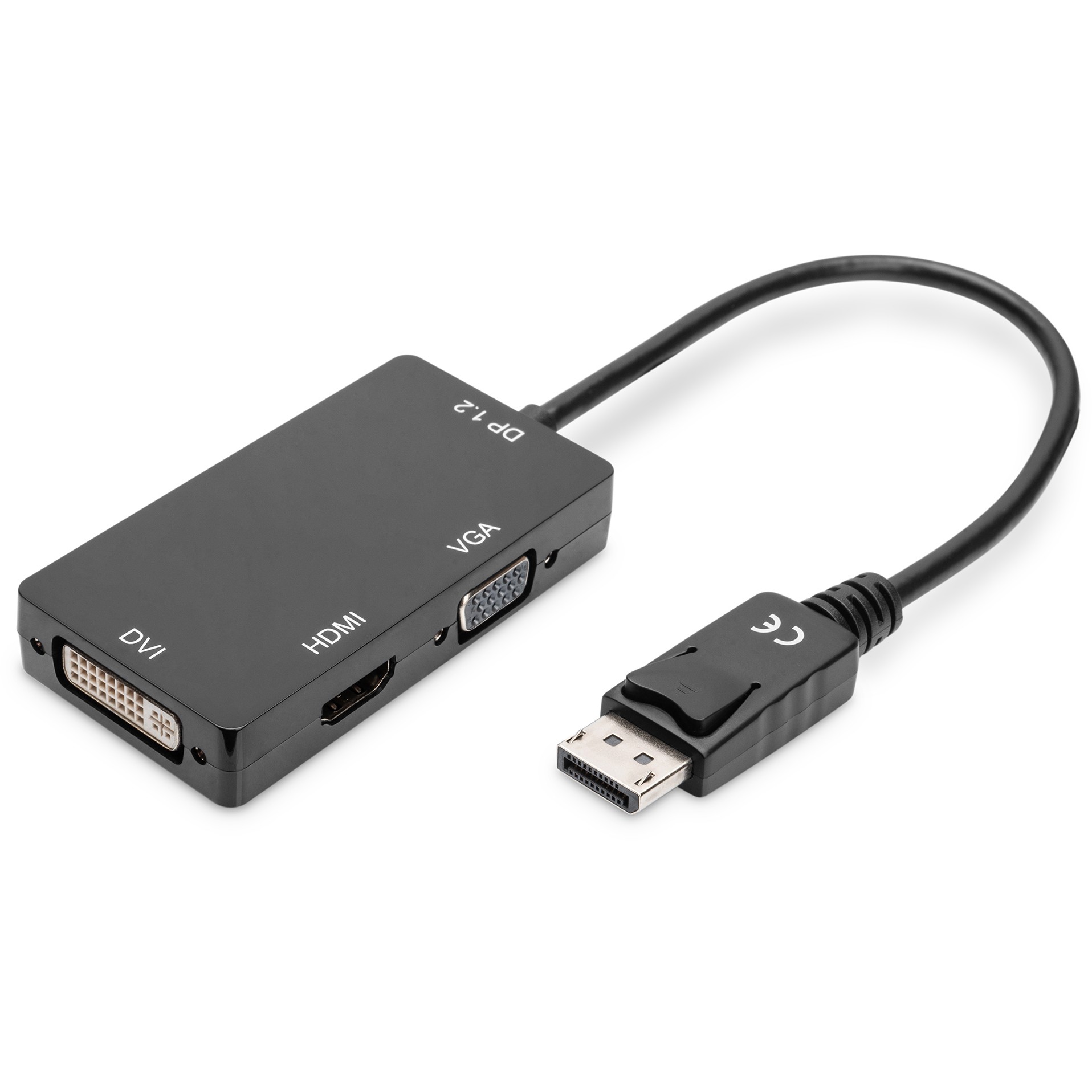 Digitus DisplayPort > HDMI, DVI, VGA (ST-BU) 0,2m Adapter 4K UHD 30Hz Black