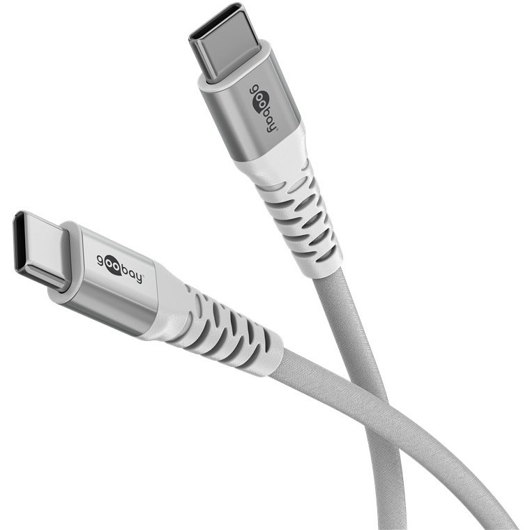 Goobay USB-C (ST-ST) 0,5m Anschlusskabel Textilmantel Weiß