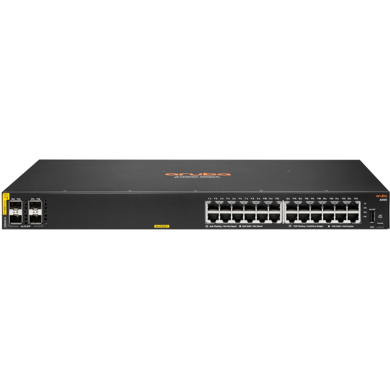 HP Enterprise Aruba 6000 24G + 4SFP PoE+ (370W) Switch M RM